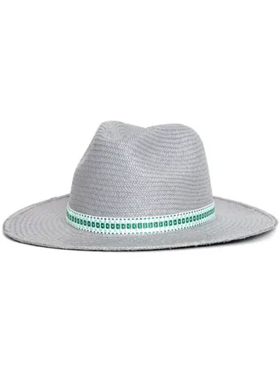 Sarah Chofakian Season Interwoven Fedora Hat In Grey