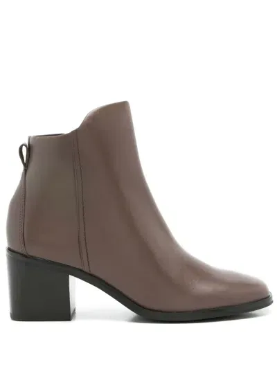 Sarah Chofakian Tilly 40mm Square-toe Boots In Grey