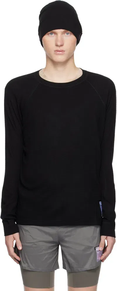 Satisfy Black Cloudmerino™ Waffle Base Layer T-shirt