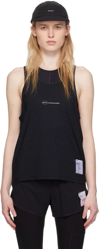 Satisfy Black Perforated Tank Top