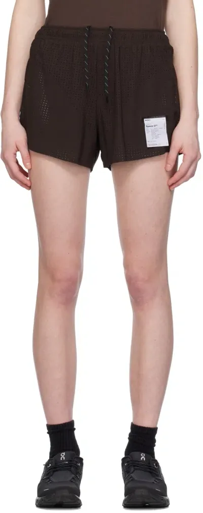 Satisfy Brown 2.5 Distance Shorts In Deep Mahogany