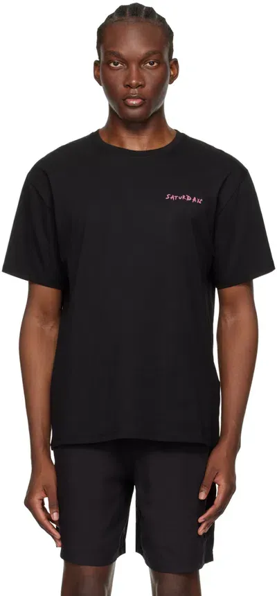 Saturdays Surf Nyc Black Brush Stroke Standard T-shirt