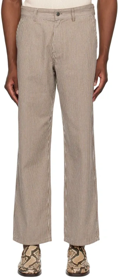 Saturdays Surf Nyc Brown George Trousers In Dark Earth