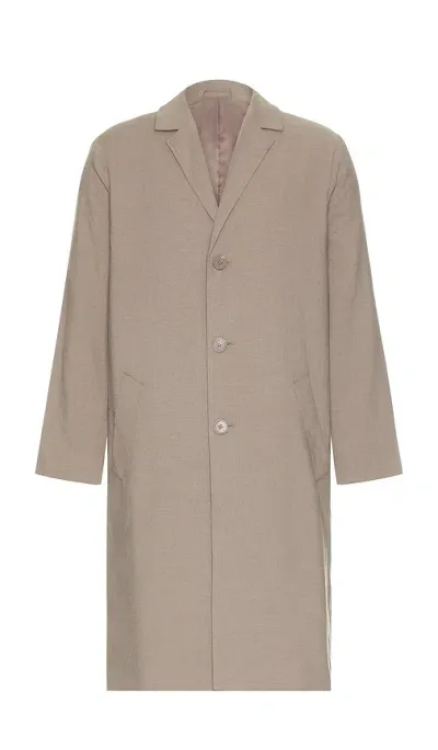 Saturdays Surf Nyc Daikanyama Wool Gabardine Coat In Taupe