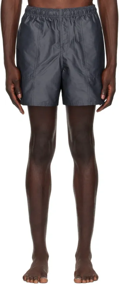 Saturdays Surf Nyc Navy Talley Iridescent Swim Shorts In Persian Jewel