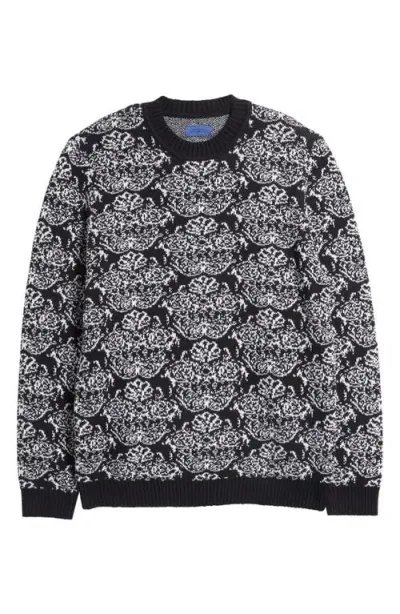 Saturdays Surf Nyc Saturdays Nyc Greg Tapestry Pattern Cotton & Cashmere Crewneck Sweater In Black