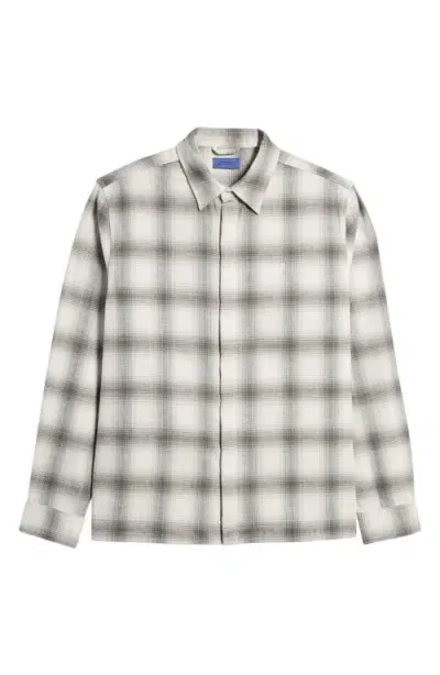 Saturdays Surf Nyc Saturdays Nyc Mickey Shadow Check Cotton Blend Flannel Button-up Shirt In White