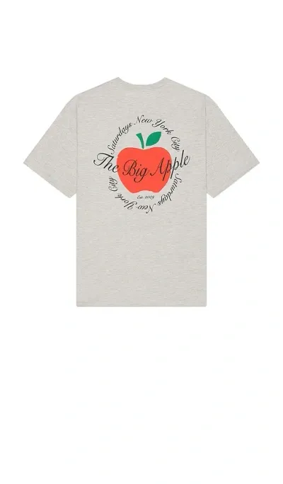 Saturdays Surf Nyc The Big Apple Standard Short Sleeve Tee In Ash Heather