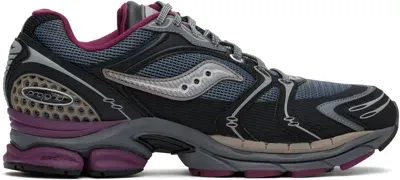 Saucony Gray Progrid Triumph 4 Sneakers In Dark Grey & Plum