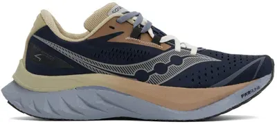 Saucony Navy Endorphin Speed 4 Sneakers In Navy/elm