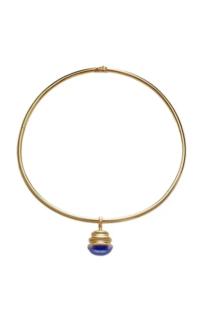 Sauer 18k Yellow Gold Constantin Pendant Necklace With Lapis Lazuli