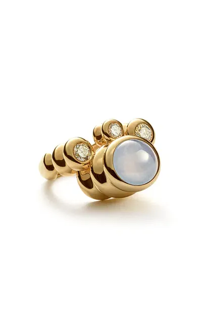 Sauer 18k Yellow Gold Constantin Ring With Chalcedony And Diamond