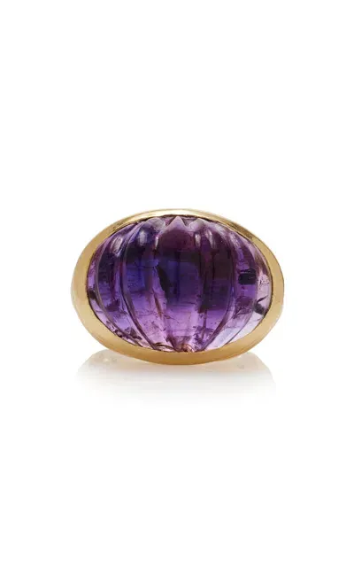 Sauer Yam 18k Yellow Gold Amethyst Ring In Purple