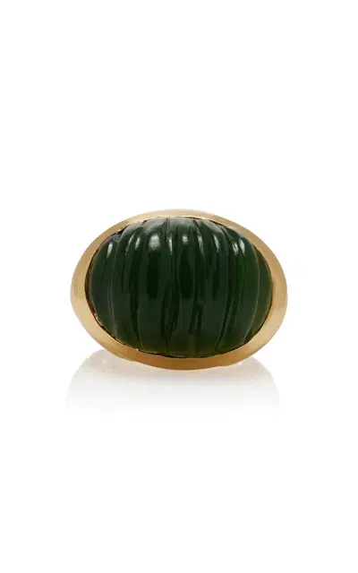 Sauer Yam 18k Yellow Gold Jade Ring In Green