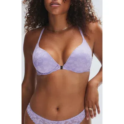 Savage X Fenty Front Closure Lace Push-up Bra In Purple Lavender