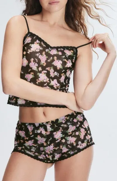 Savage X Fenty Floral Mesh Pajama Camisole In Black Caviar