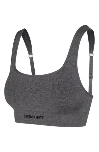 Savage X Fenty Seamless Heather Bralette In Platinum Grey