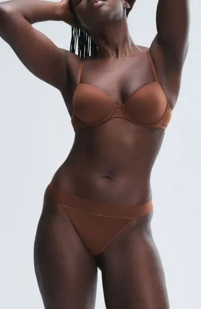 Savage X Fenty Soft N' Savage Padded Demi Bra In Brown Sugar Nude