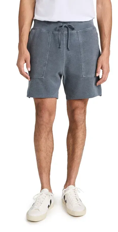 Save Khaki Twillback Terry Utility Sweat Shorts Navy