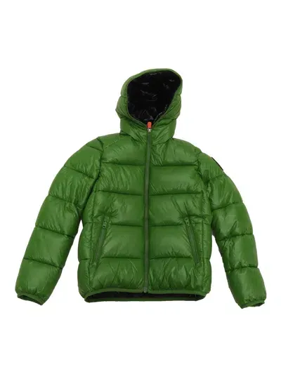 Save The Duck Kids' Artie Hooded Jacket In Green