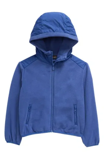 Save The Duck Kids' Neville Fleece Zip Hoodie In Eclipse Blue