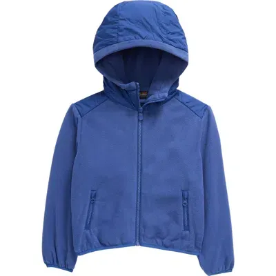 Save The Duck Kids' Neville Water Resistant Fleece Zip Hoodie In Eclipse Blue