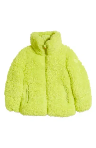 Save The Duck Kids' Thisbe Quilted Fleece Jacket In Lichen Green