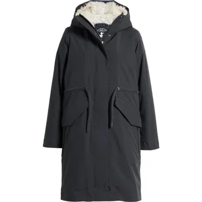 Save The Duck Noelle Water Repellent Hooded Parka In Blue Black