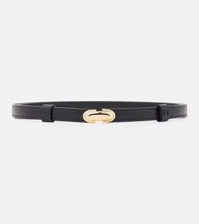 Savette The Symmetry Smooth Leather Belt In Black