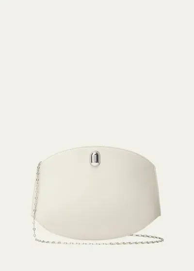 Savette Tondo Leather Chain Crossbody Bag In Ivory