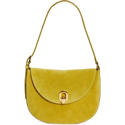 Savette Tondo Suede Hobo Bag In Green