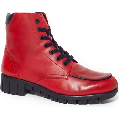 Saydo Myrtle Combat Boot In Red