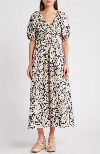 Saylor Lincoln Print Maxi Dress In Ivory Multi