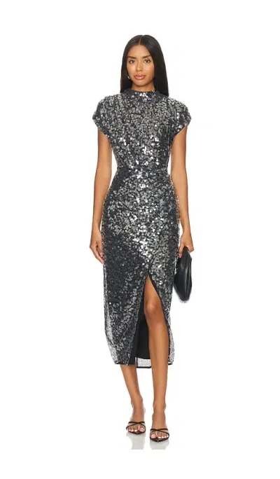 Saylor Renata Dress In Pewter