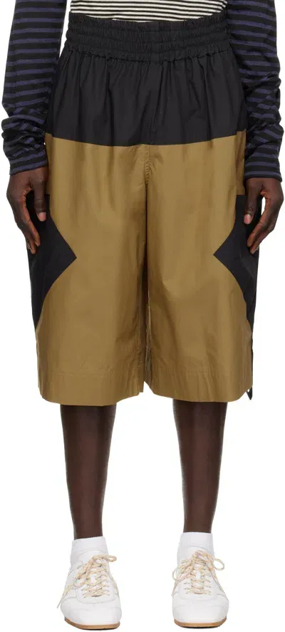 Sc103 Ssense Exclusive Black & Brown Champion Shorts In Oblique