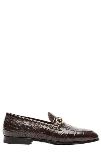 Scarosso Alessandra Almond Toe Loafers In Brown