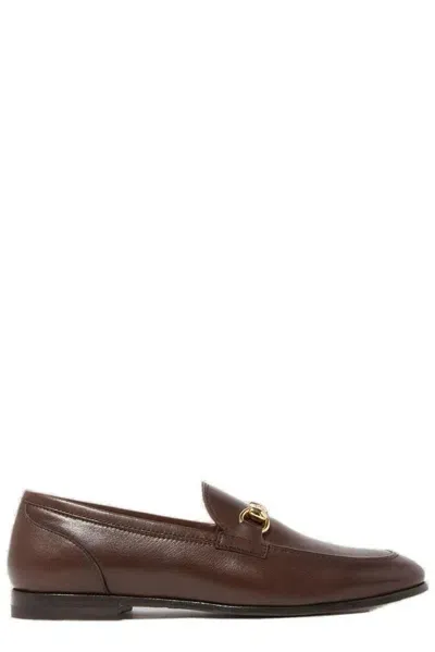 Scarosso Alessandra Almond Toe Loafers In Brown