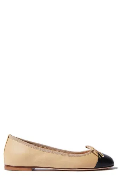 Scarosso Ballet Flats Carla Nude Edit Calf Leather In Nude - Calf