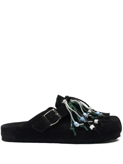 Scarosso Gea Mules In Black - Suede