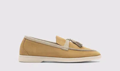 Scarosso Leandra Leather Loafers In Beige & Sand - Suede