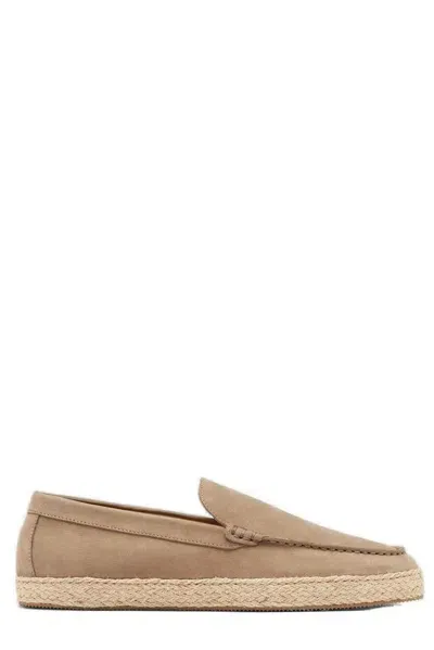 Scarosso Lino Almond-toe Leather Espadrilles In Brown