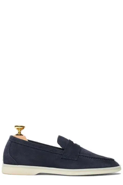 Scarosso Luciana Suede Loafers In Blue