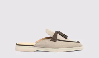 Scarosso Lucrezia Mules In Sand & Deep Taupe - Suede