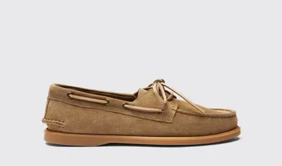 Scarosso Morgan Beige Suede - Man Boat Shoes Beige In Beige - Suede