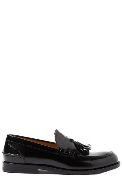 Scarosso Ralphine Tassel-trim Loafers In Black - Brushed Calf