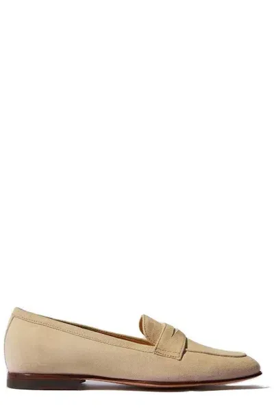 Scarosso Valeria Almond Toe Slip In Beige