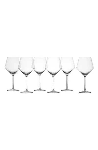 Schott Zwiesel Pure Set Of 6 Burgundy Wine Glasses In Clear