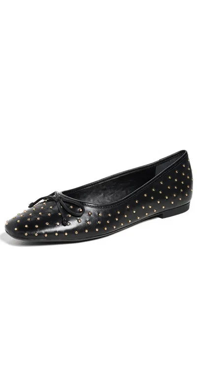 Schutz Arissa Studded Ballet Flats Black