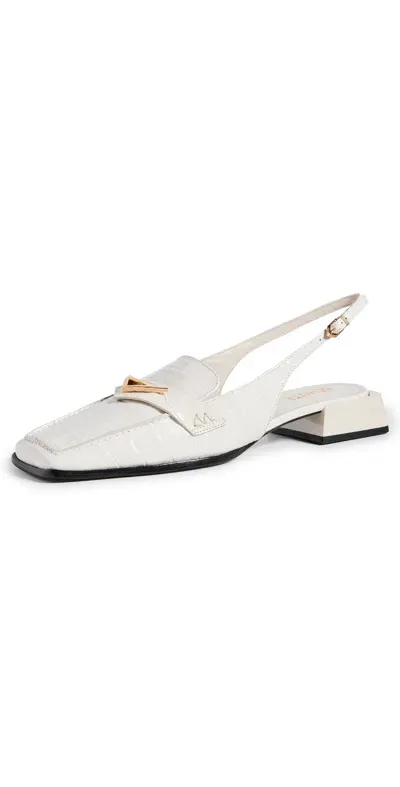 Schutz Arizona Sling Block Loafers Pearl