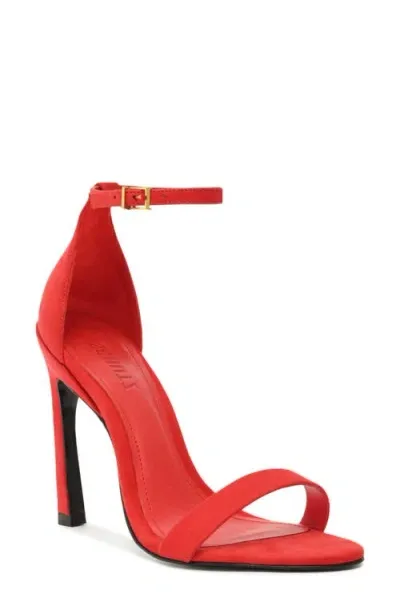 Schutz Cadey-lee Curve Ankle Strap Sandal In Red